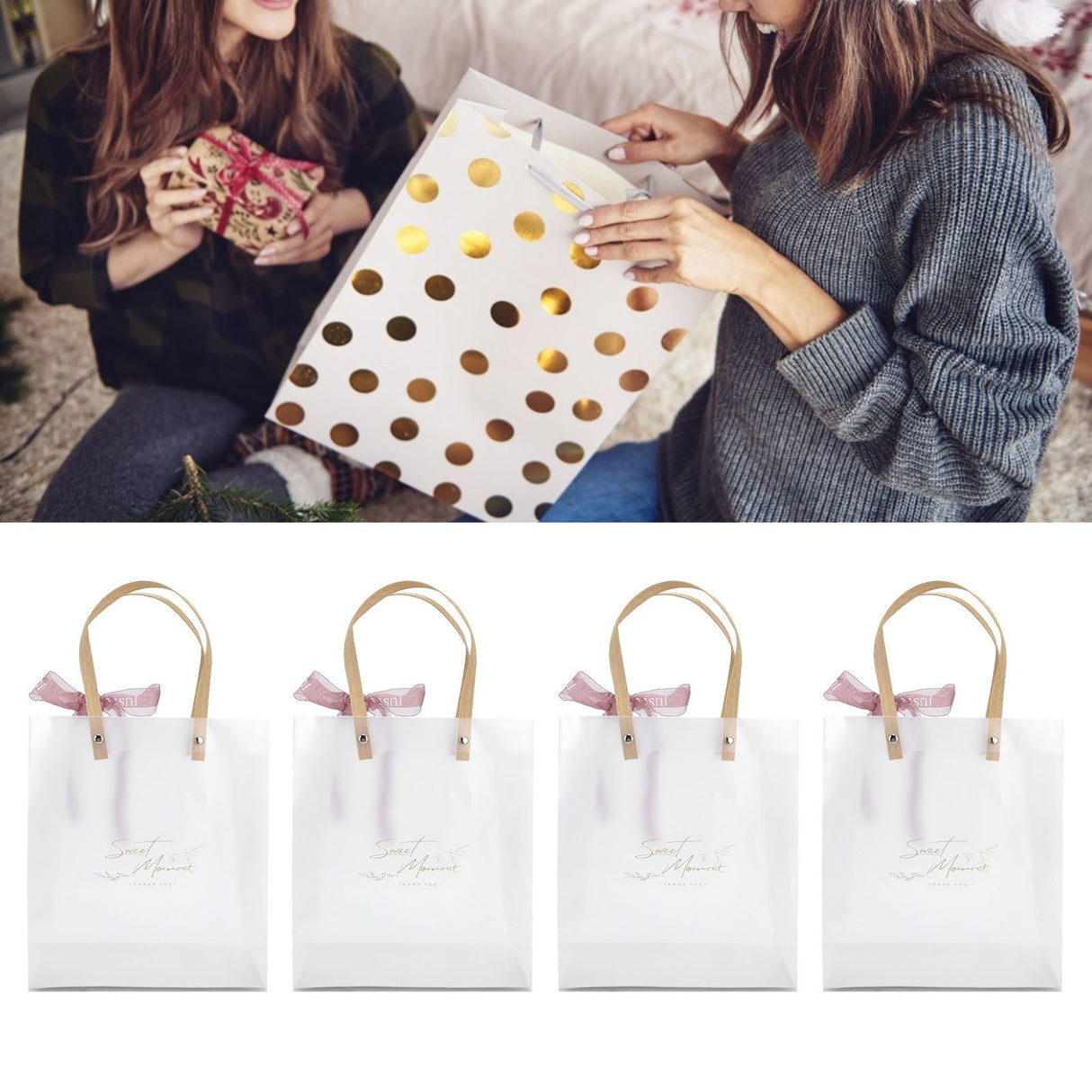 10Pcs Innovative Wedding Candy Box PVC Transparent Handbag for Birthday Party Christmas