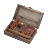 Wooden Rubber Stamp DIY Alphabet Number Symbols Stamp Set with Storage Box for Children - Top-Down View