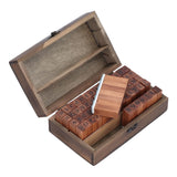 Wooden Rubber Stamp DIY Alphabet Number Symbols Stamp Set with Storage Box for Children - Low Angle