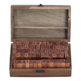 Wooden Rubber Stamp DIY Alphabet Number Symbols Stamp Set with Storage Box for Children - Extra Image