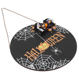 Halloween Spider Web Pattern Wooden Welcome Sign Decorative Hanging Board for Indoor OutdoorWith Bow - Extra Image