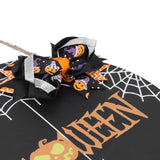 Halloween Spider Web Pattern Wooden Welcome Sign Decorative Hanging Board for Indoor OutdoorWith Bow