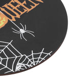 Halloween Spider Web Pattern Wooden Welcome Sign Decorative Hanging Board for Indoor OutdoorWith Bow - Extra Image