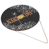 Halloween Spider Web Pattern Wooden Welcome Sign Decorative Hanging Board for Indoor OutdoorWithout Bow - Close-Up Angle