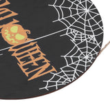 Halloween Spider Web Pattern Wooden Welcome Sign Decorative Hanging Board for Indoor OutdoorWithout Bow