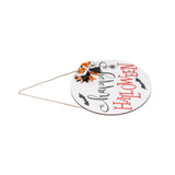 Spider Bat Design Wooden Welcome Sign Hanging Front Door Sign Board for Home FestivalWith Bowknot