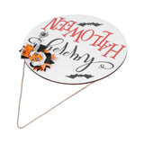 Spider Bat Design Wooden Welcome Sign Hanging Front Door Sign Board for Home FestivalWith Bowknot