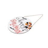 Spider Bat Design Wooden Welcome Sign Hanging Front Door Sign Board for Home FestivalWith Bowknot - Extra Image