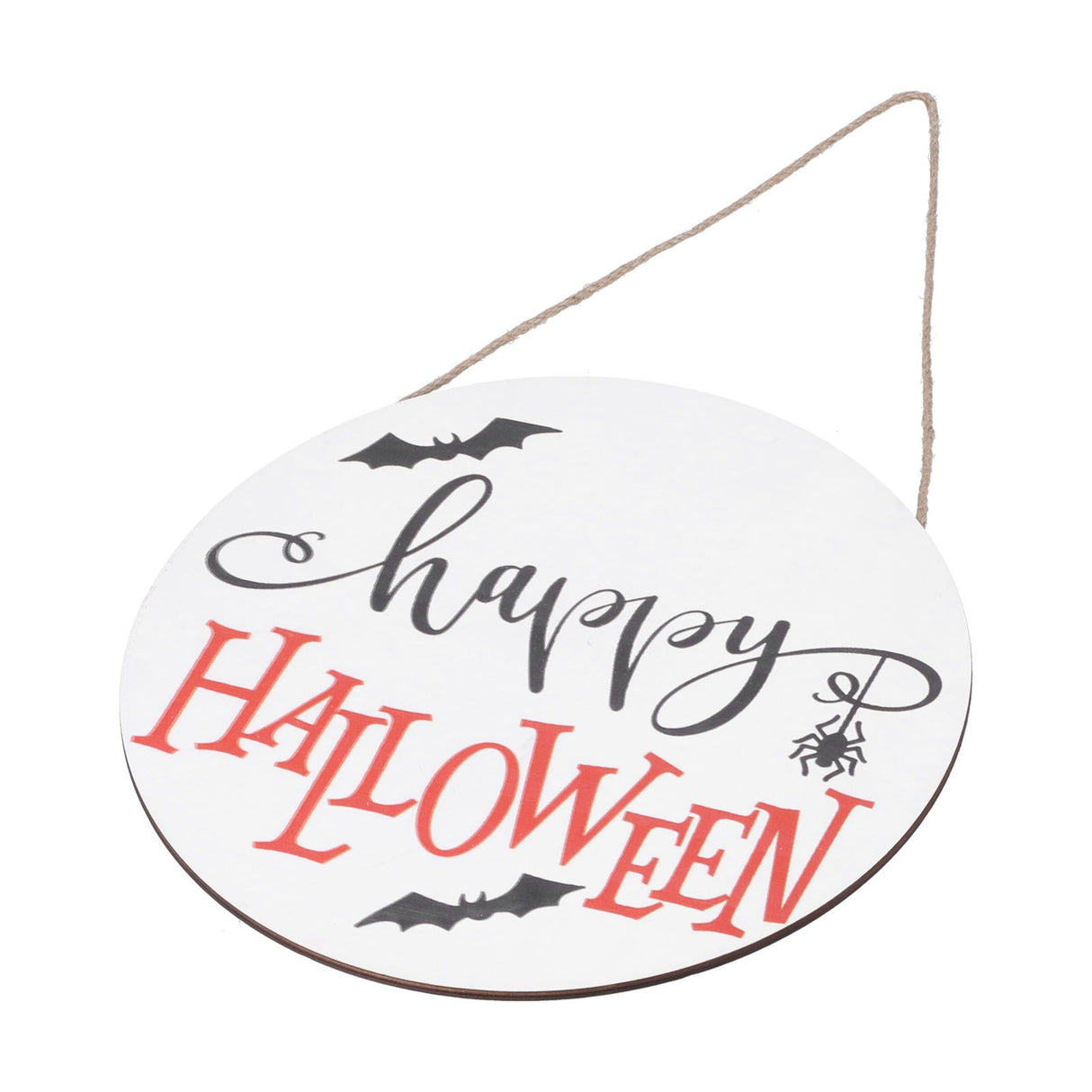 Spider Bat Design Wooden Welcome Sign Hanging Front Door Sign Board for Home FestivalWithout Bowknot