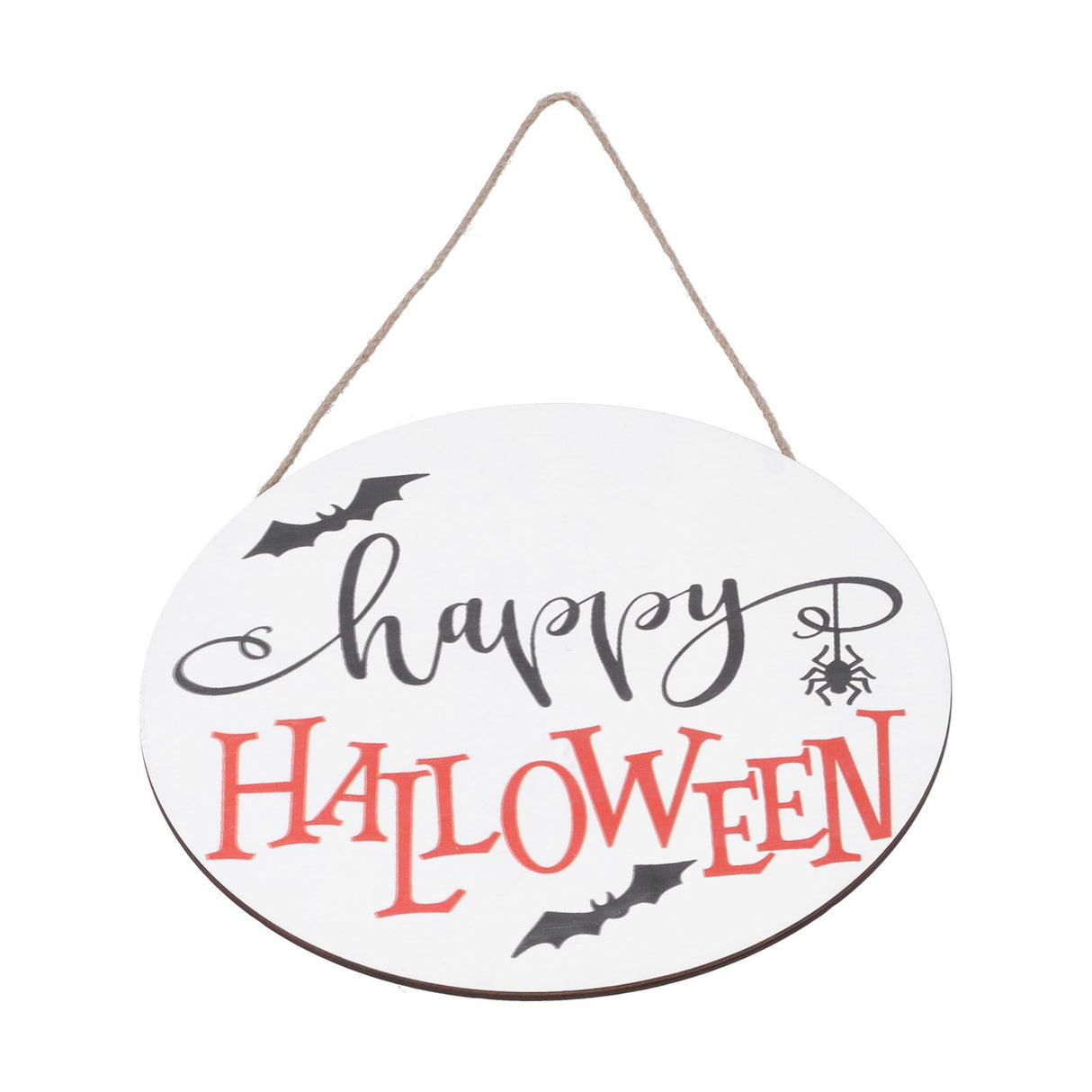 Spider Bat Design Wooden Welcome Sign Hanging Front Door Sign Board for Home FestivalWithout Bowknot