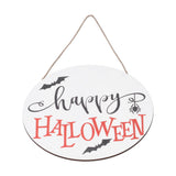 Spider Bat Design Wooden Welcome Sign Hanging Front Door Sign Board for Home FestivalWithout Bowknot - 45-Degree Angle