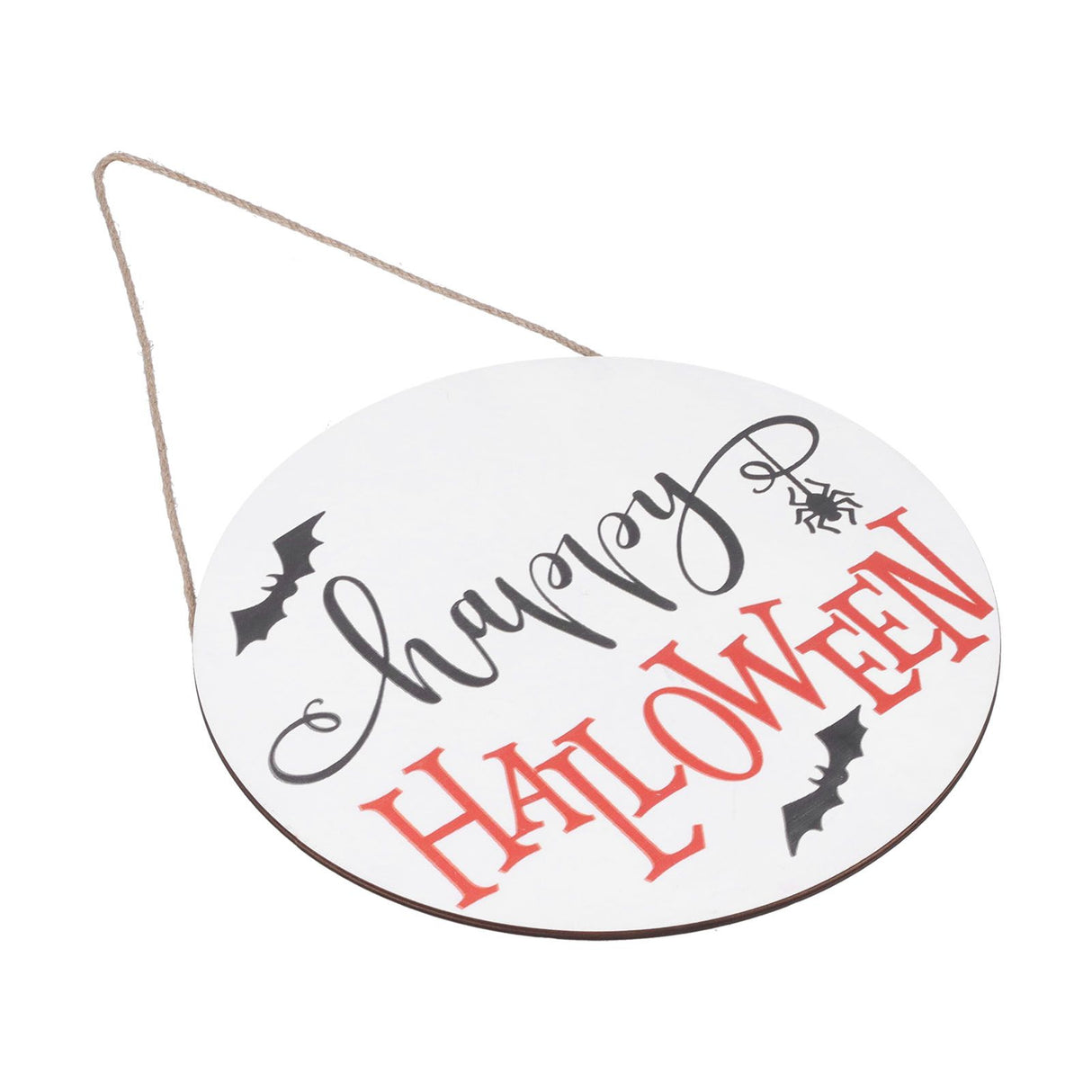 Spider Bat Design Wooden Welcome Sign Hanging Front Door Sign Board for Home FestivalWithout Bowknot