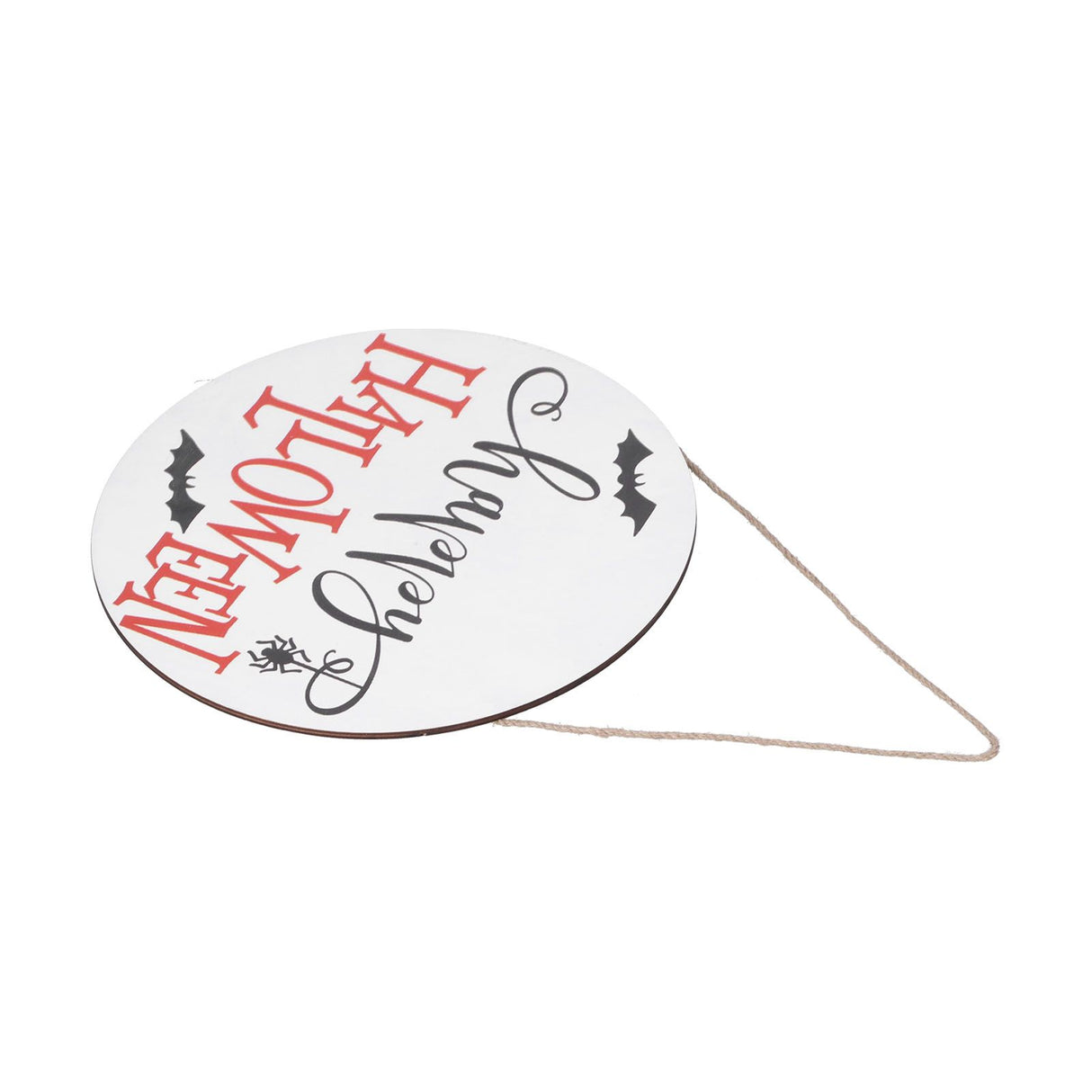 Spider Bat Design Wooden Welcome Sign Hanging Front Door Sign Board for Home FestivalWithout Bowknot