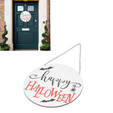 Spider Bat Design Wooden Welcome Sign Hanging Front Door Sign Board for Home FestivalWithout Bowknot - Extra Image