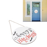 Spider Bat Design Wooden Welcome Sign Hanging Front Door Sign Board for Home FestivalWithout Bowknot