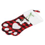 Paw Christmas Stockings Cute Dog Paw Hanging Christmas Stockings for Holiday Christmas DecorationsBlack and Red Plaid