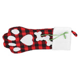 Paw Christmas Stockings Cute Dog Paw Hanging Christmas Stockings for Holiday Christmas DecorationsBlack and Red Plaid - Side View