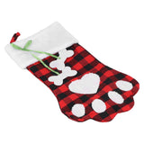 Paw Christmas Stockings Cute Dog Paw Hanging Christmas Stockings for Holiday Christmas DecorationsBlack and Red Plaid