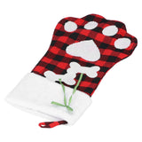 Paw Christmas Stockings Cute Dog Paw Hanging Christmas Stockings for Holiday Christmas DecorationsBlack and Red Plaid - Close-Up Angle