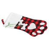 Paw Christmas Stockings Cute Dog Paw Hanging Christmas Stockings for Holiday Christmas DecorationsBlack and Red Plaid