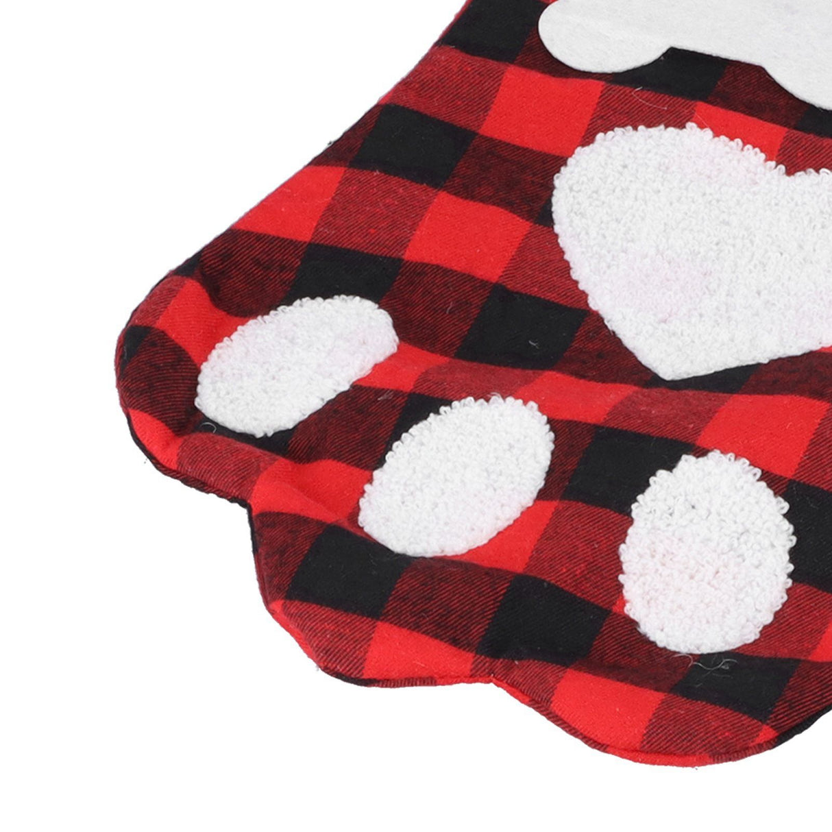 Paw Christmas Stockings Cute Dog Paw Hanging Christmas Stockings for Holiday Christmas DecorationsBlack and Red Plaid