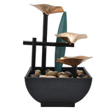 Wrought Iron Flowing Water Ornaments Fountain Feng Shui Ornaments for Home TV Cabinet Office DecorationAU Plug AC220-240V - Front View