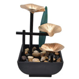 Wrought Iron Flowing Water Ornaments Fountain Feng Shui Ornaments for Home TV Cabinet Office DecorationAU Plug AC220-240V - Side View