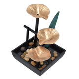 Wrought Iron Flowing Water Ornaments Fountain Feng Shui Ornaments for Home TV Cabinet Office DecorationAU Plug AC220-240V - 45-Degree Angle