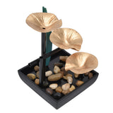 Wrought Iron Flowing Water Ornaments Fountain Feng Shui Ornaments for Home TV Cabinet Office DecorationAU Plug AC220-240V - Low Angle