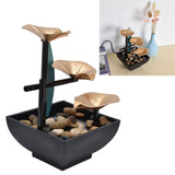Wrought Iron Flowing Water Ornaments Fountain Feng Shui Ornaments for Home TV Cabinet Office DecorationAU Plug AC220-240V - Extra Image