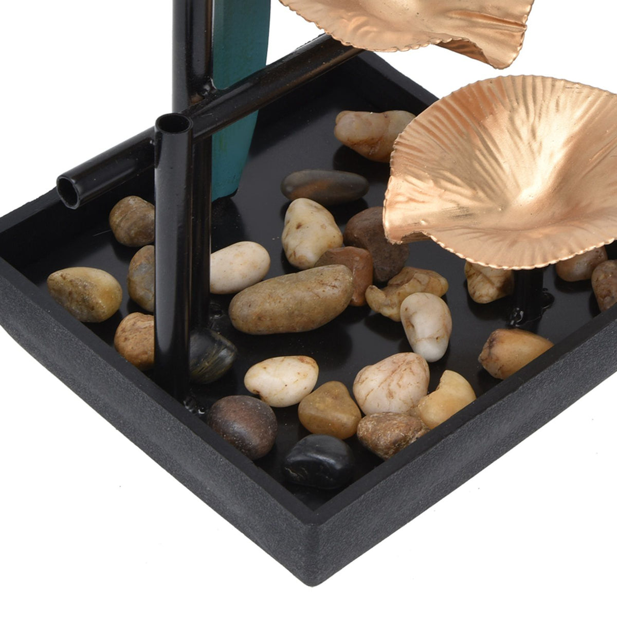 Wrought Iron Flowing Water Ornaments Fountain Feng Shui Ornaments for Home TV Cabinet Office DecorationAU Plug AC220-240V