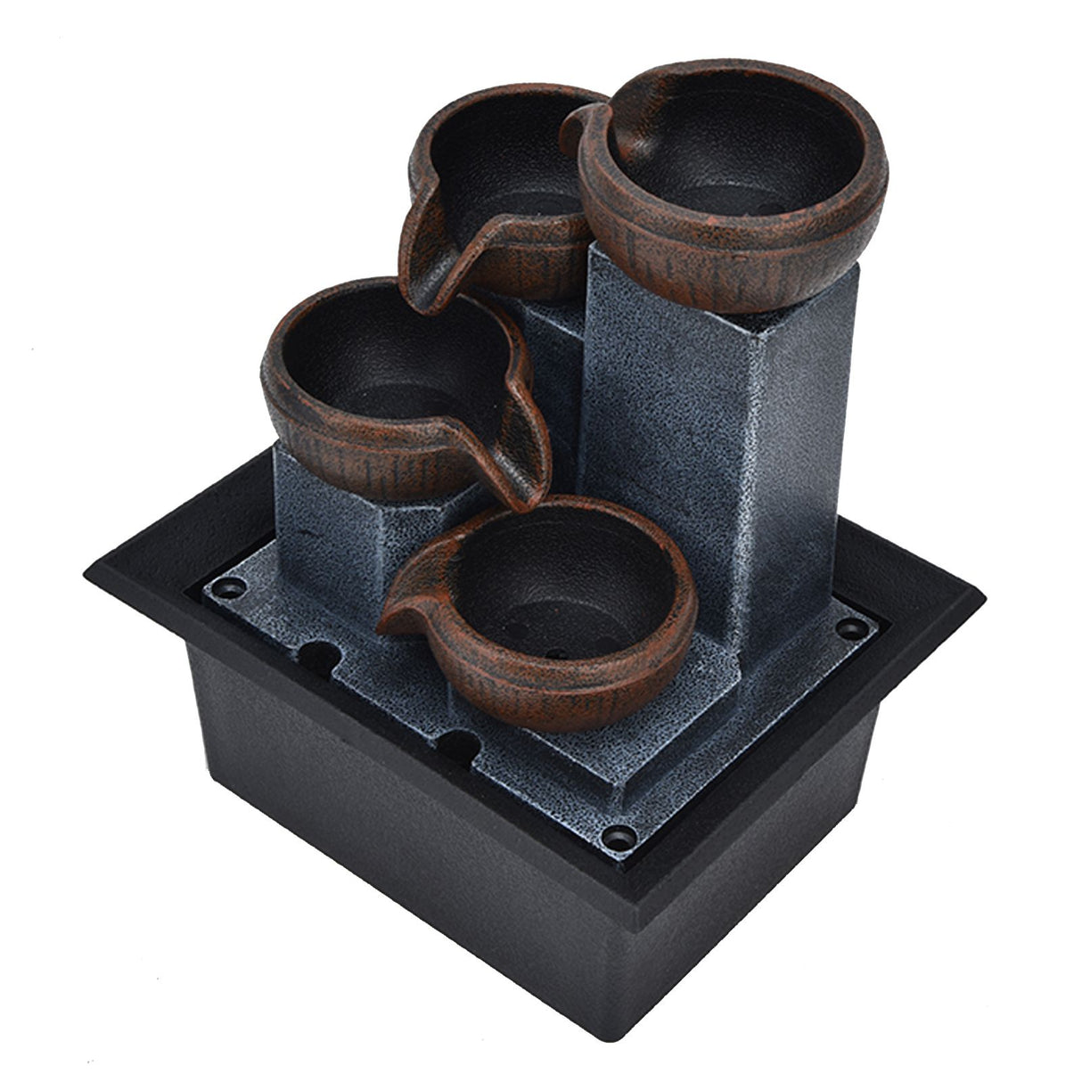 Tabletop Water Fountain with LED Yellow Light Feng Shui Relaxation Desktop Ornament DecorationAU Plug AC220‑240V