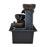 Tabletop Water Fountain with LED Yellow Light Feng Shui Relaxation Desktop Ornament DecorationAU Plug AC220‑240V - Extra Image
