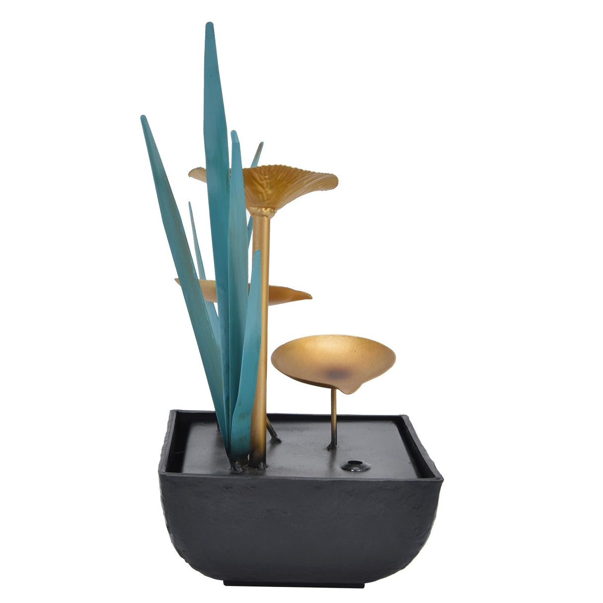 Tabletop Fountain LED Lights No Noise Compact Lightweight Classic Indoor Waterfall for Decorating Home Office(Yellow) AU Plug AC220-240V