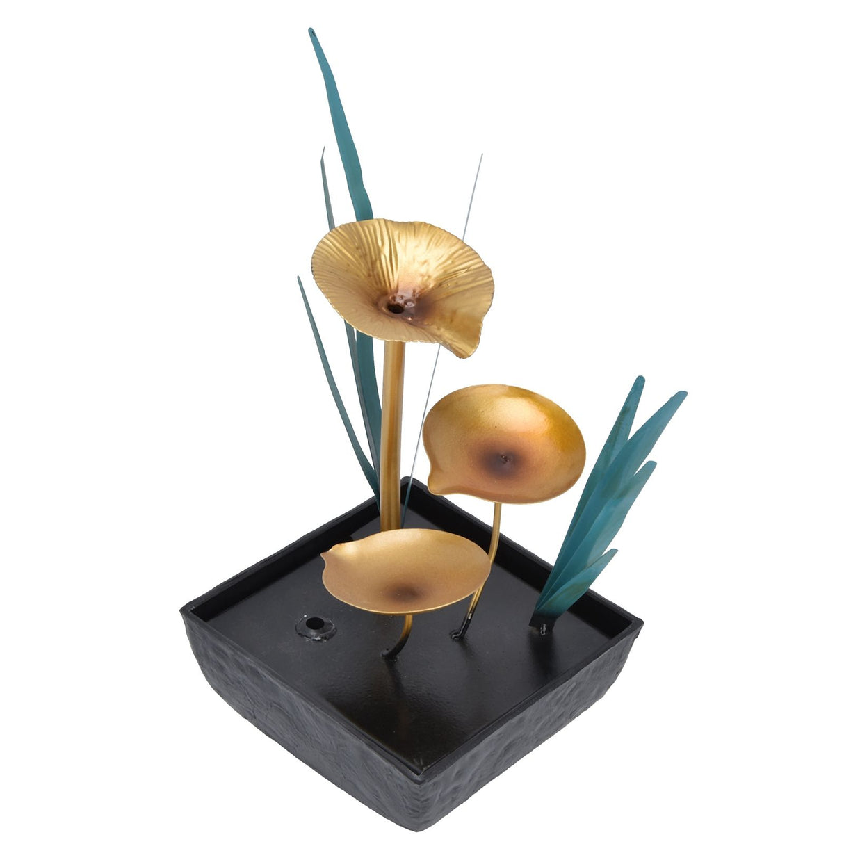 Tabletop Fountain LED Lights No Noise Compact Lightweight Classic Indoor Waterfall for Decorating Home Office(Yellow) AU Plug AC220-240V