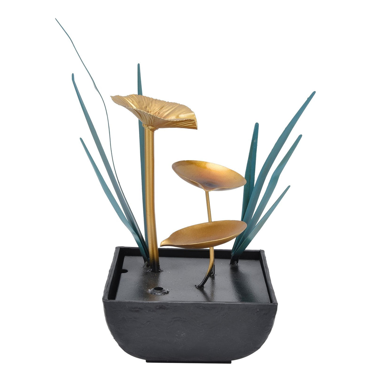 Tabletop Fountain LED Lights No Noise Compact Lightweight Classic Indoor Waterfall for Decorating Home Office(Yellow) AU Plug AC220-240V