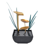 Tabletop Fountain LED Lights No Noise Compact Lightweight Classic Indoor Waterfall for Decorating Home Office(Yellow) AU Plug AC220-240V