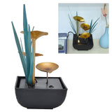 Tabletop Fountain LED Lights No Noise Compact Lightweight Classic Indoor Waterfall for Decorating Home Office(Yellow) AU Plug AC220-240V