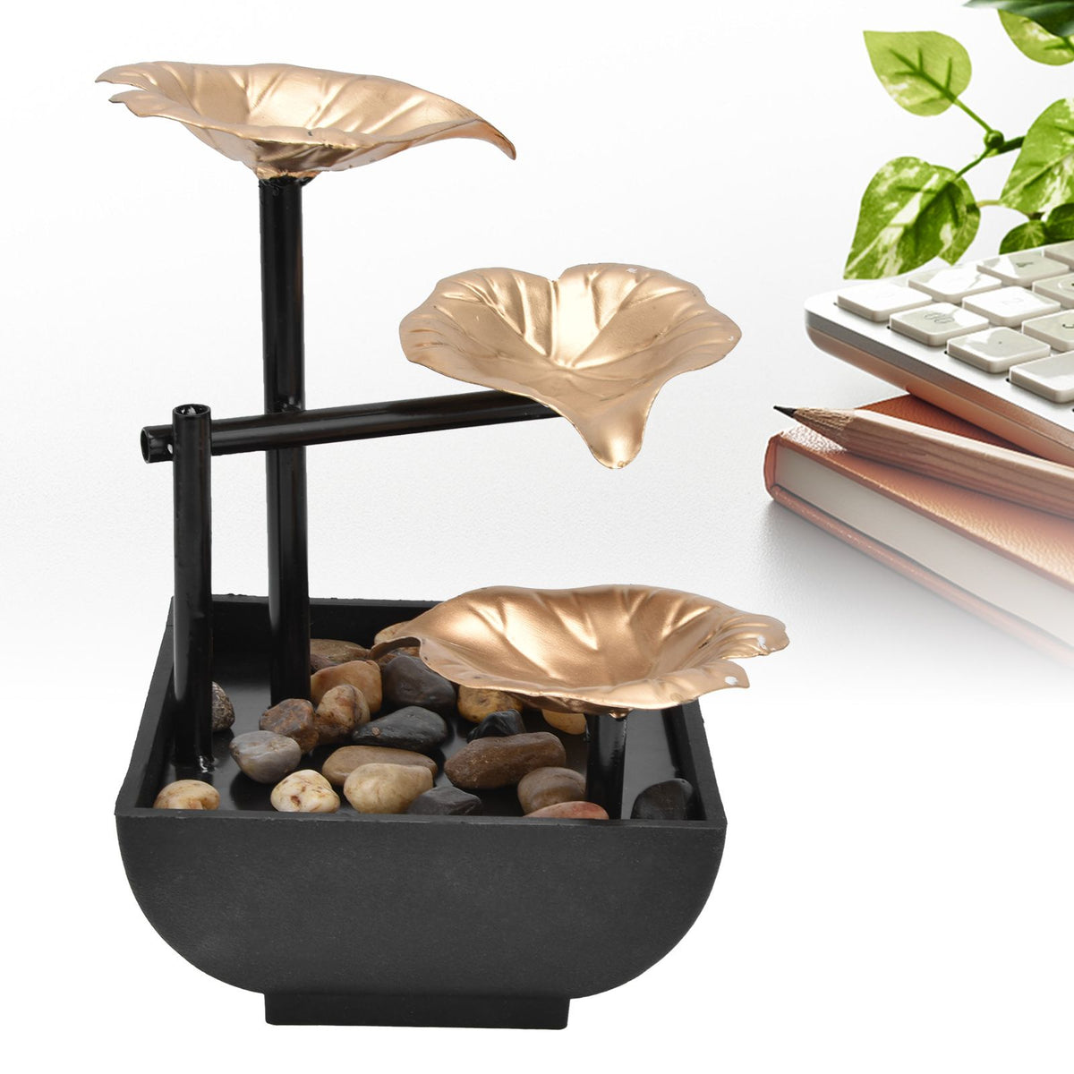 Desktop Flowing Water Ornament Tabletop Fountain for Home Office Feng Shui DecorationAU Plug AC220-240V