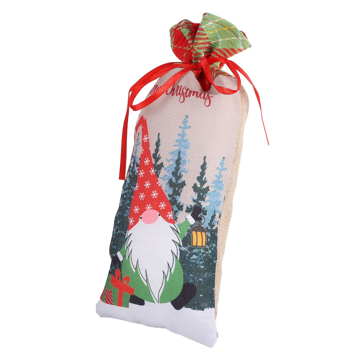 Gift Bag Cute Reusable Durable Christmas Pattern Storage Bag for Party Shopping Mall SupermarketRed Hat