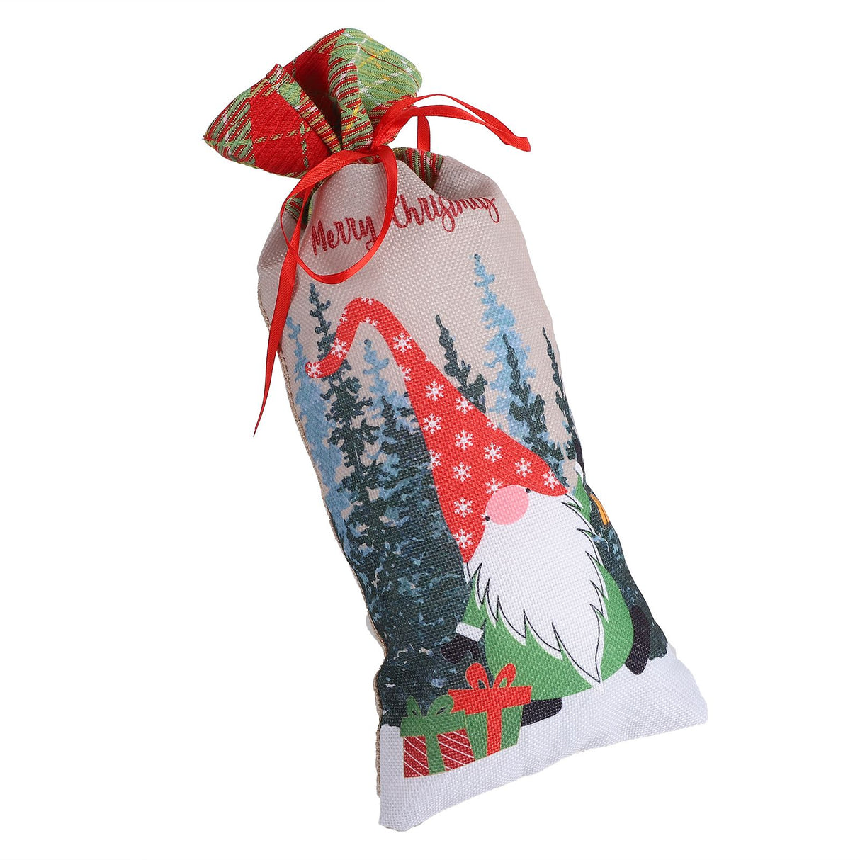 Gift Bag Cute Reusable Durable Christmas Pattern Storage Bag for Party Shopping Mall SupermarketRed Hat