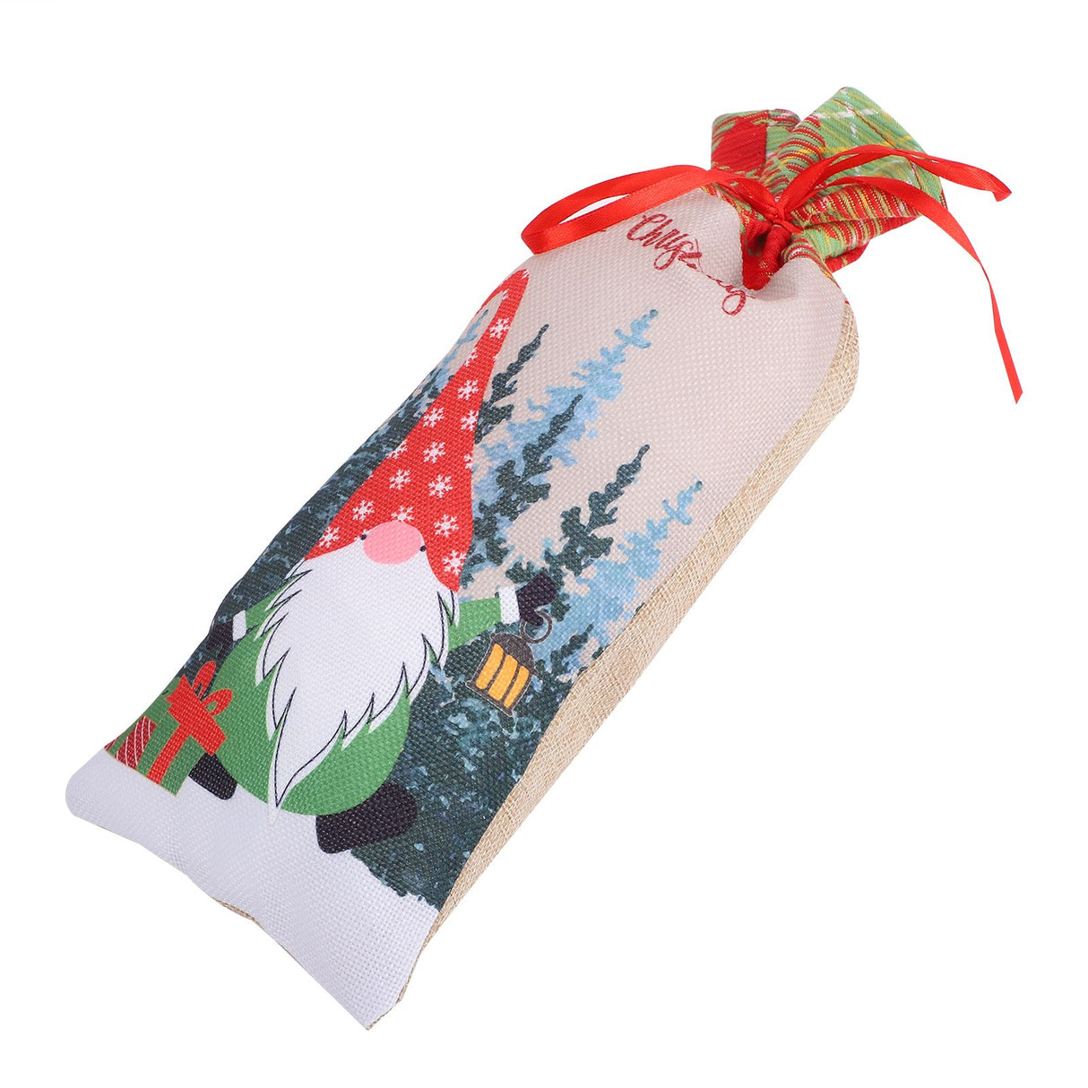 Gift Bag Cute Reusable Durable Christmas Pattern Storage Bag for Party Shopping Mall SupermarketRed Hat
