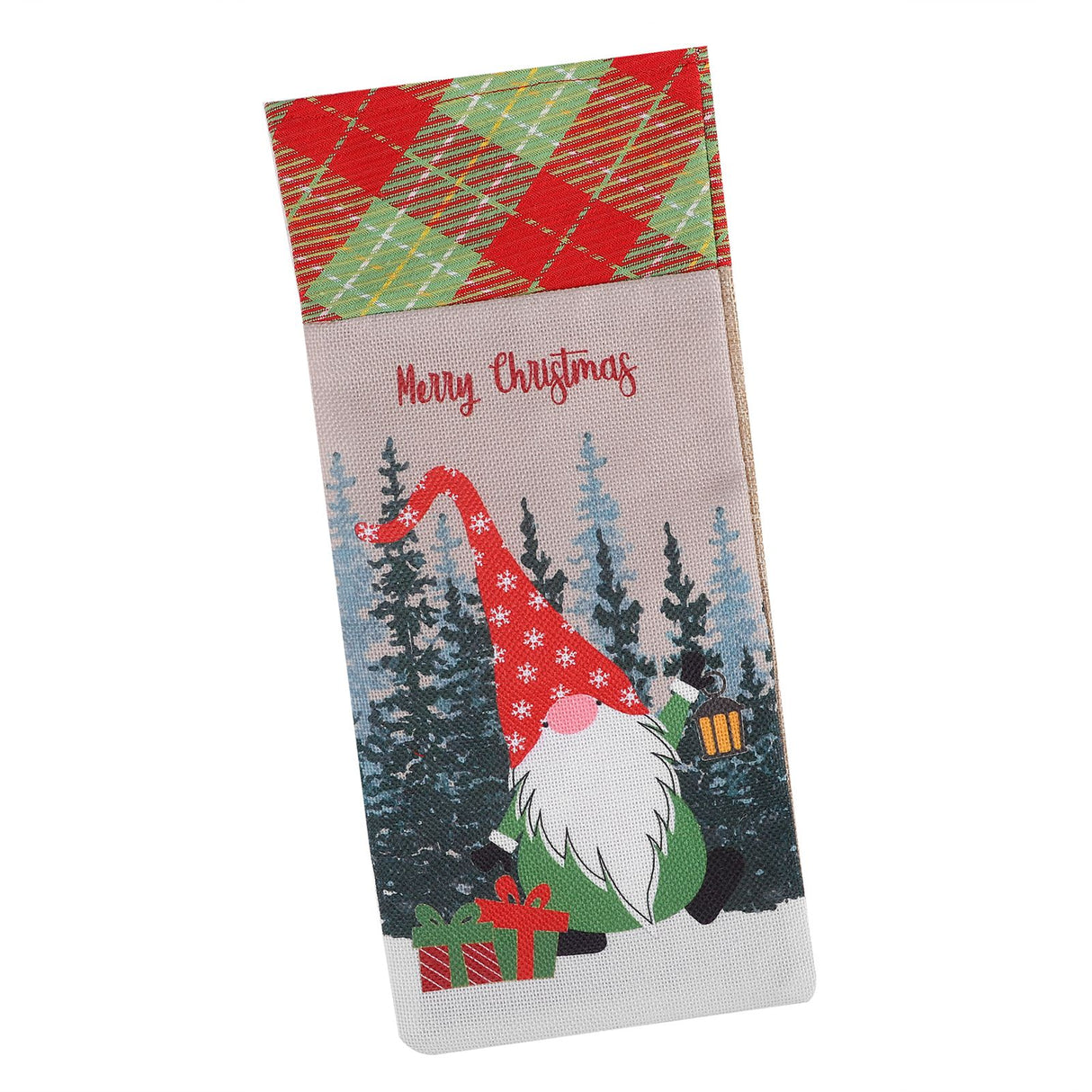 Gift Bag Cute Reusable Durable Christmas Pattern Storage Bag for Party Shopping Mall SupermarketRed Hat