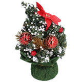 Artificial Christmas Tree Mini Exquisite Cute Bright Colors Desktop Innovative Christmas Tree OrnamentsRed - Top-Down View