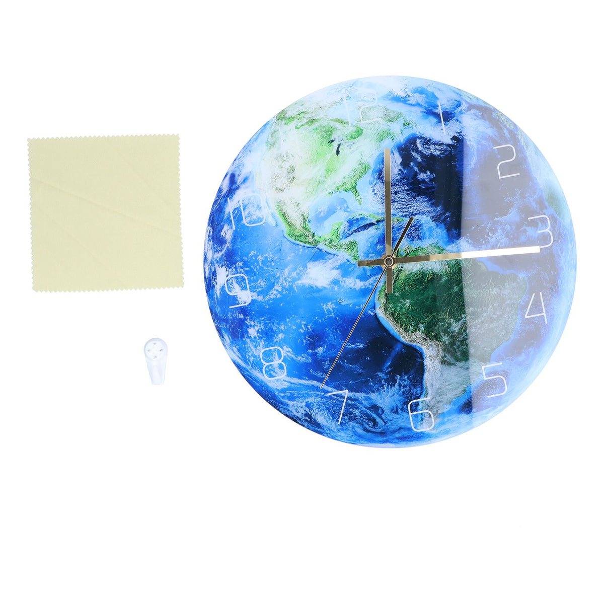 Earth Wall Clock Acrylic Silent Movement Accurate Cutting Stable Non Ticking Space Science Clock for Home Coffee Shop