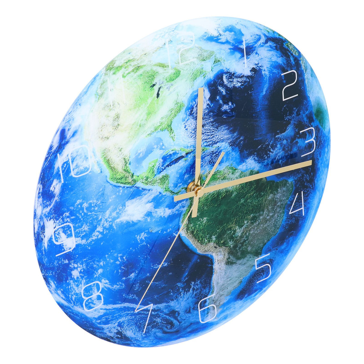 Earth Wall Clock Acrylic Silent Movement Accurate Cutting Stable Non Ticking Space Science Clock for Home Coffee Shop