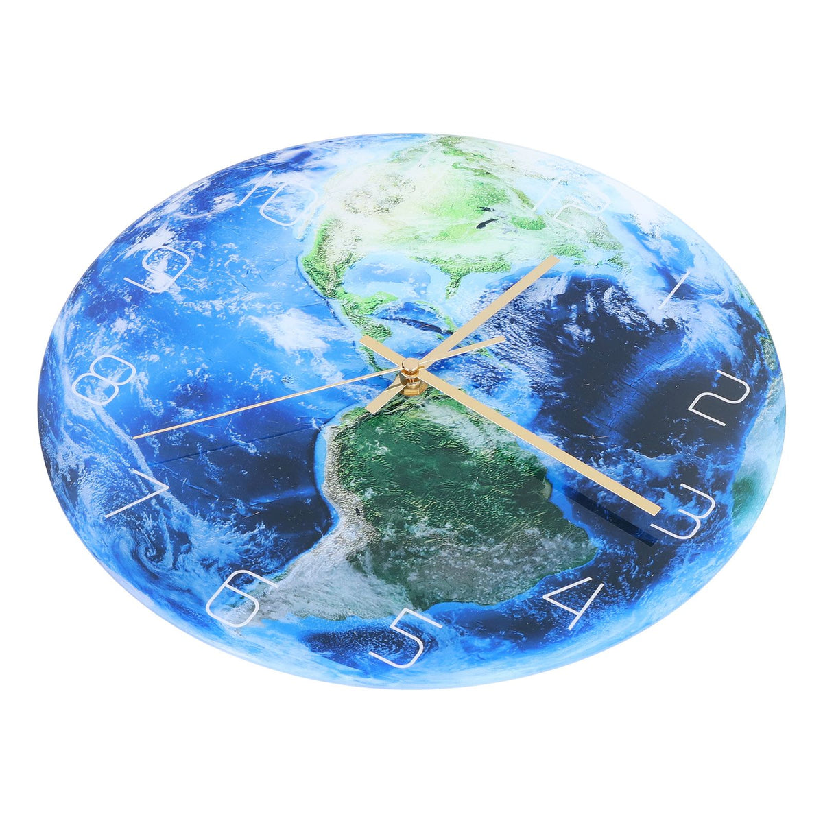 Earth Wall Clock Acrylic Silent Movement Accurate Cutting Stable Non Ticking Space Science Clock for Home Coffee Shop