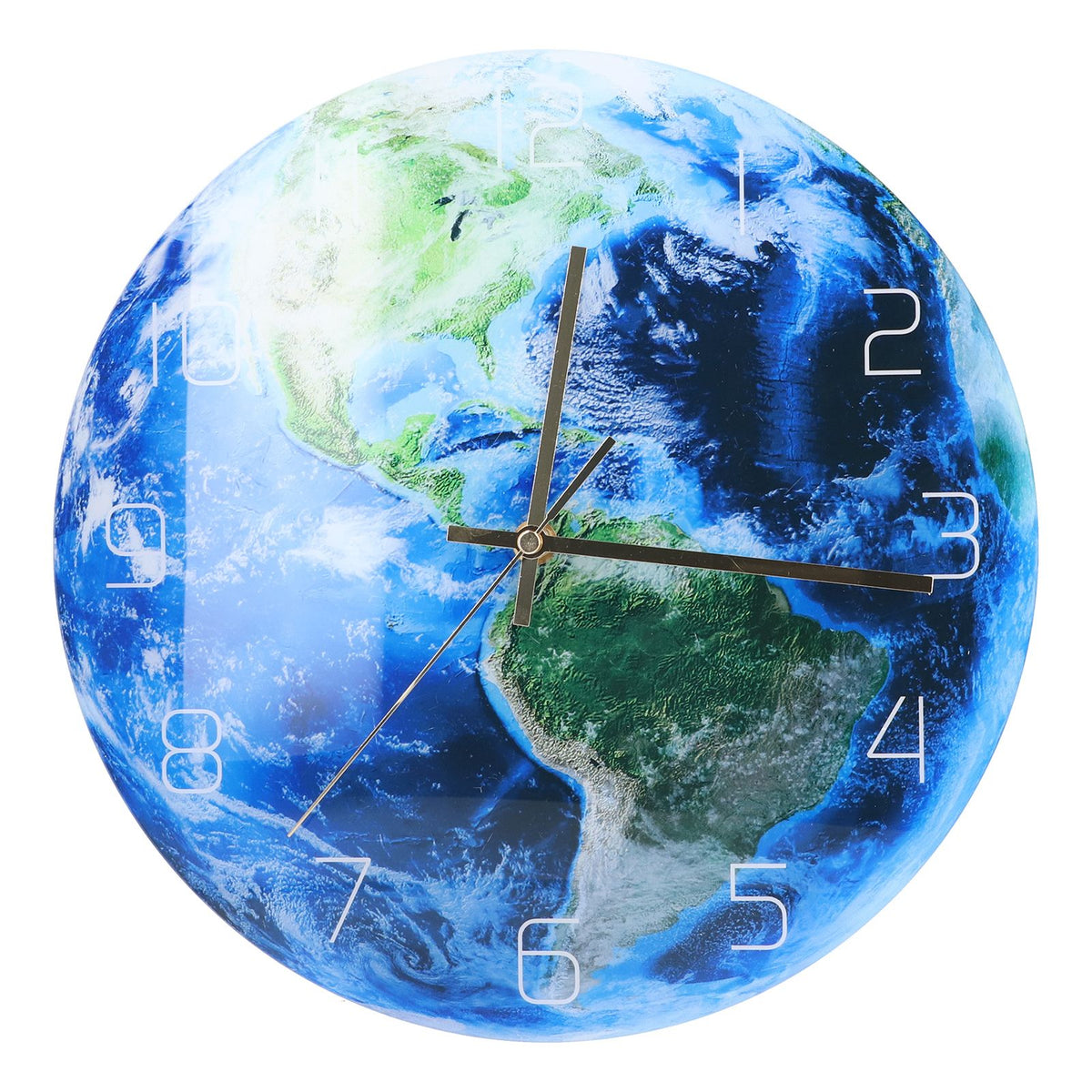 Earth Wall Clock Acrylic Silent Movement Accurate Cutting Stable Non Ticking Space Science Clock for Home Coffee Shop