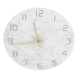 Simple Marble Wall Clock Fashion Cracked Acrylic Material UV Printing Clock Living Room Decoration - Low Angle