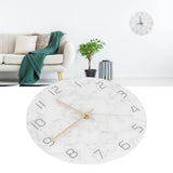 Simple Marble Wall Clock Fashion Cracked Acrylic Material UV Printing Clock Living Room Decoration